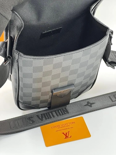 Мужская сумка Louis Vuitton A104297 премиум 21/16 см серая фото-4