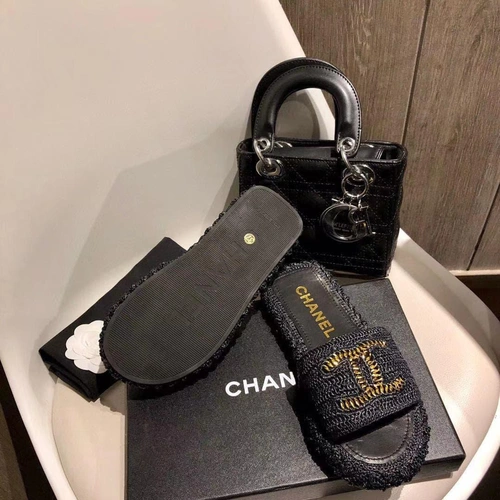 Шлепанцы женские Chanel черные премиум-люкс коллекция 2021-2022 фото-7