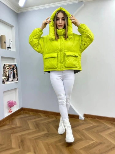 Женская премиум-люкс куртка bogerner лимонно-желтая A6554
