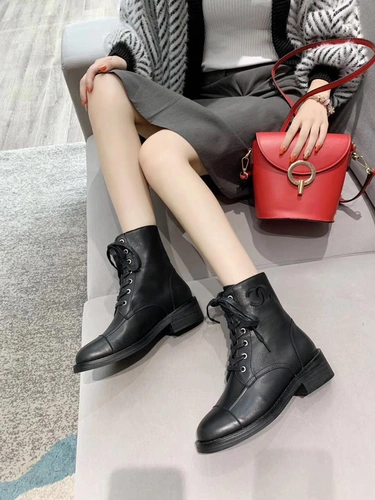 Ботинки женские Chanel черные A58275 фото-4