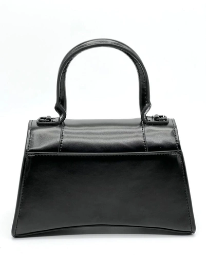 Женская кожаная сумка Balenciaga Hourglass A107820 чёрная 23/14 см фото-4