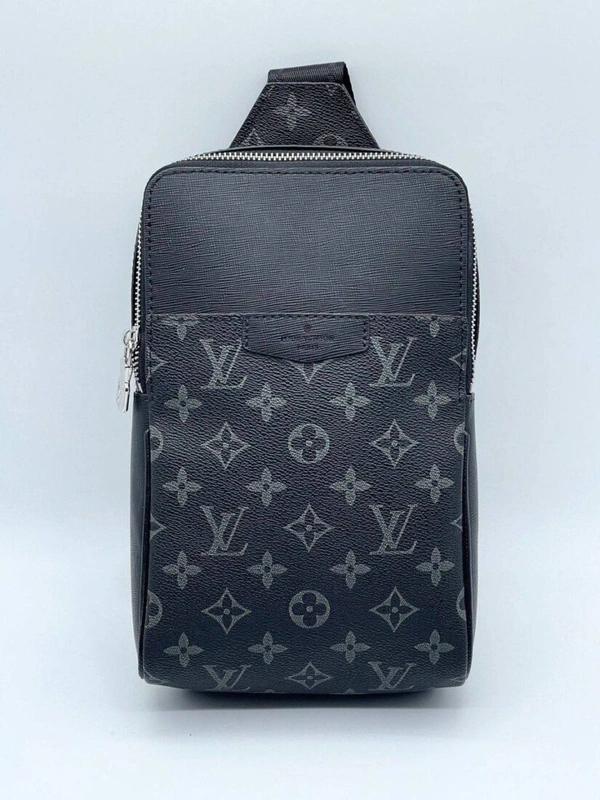 Мужская сумка-кобура Louis Vuitton A103914 из канвы серая 27:16:5 см фото-4