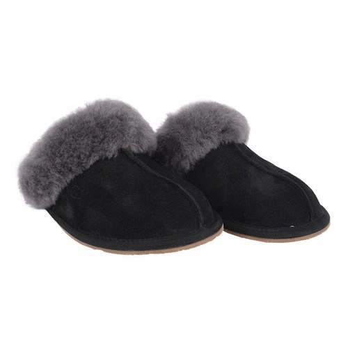 Угги тапочки женские UGG Slippers Scuffette II Black фото-4