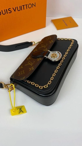 Женская сумка Louis Vuitton  премиум-люкс коричневая Neo Sain Cloud 22/14/6 фото-4