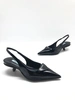 Туфли-лодочки Prada Soft Padded Leather Slingback Pumps Black фото-1