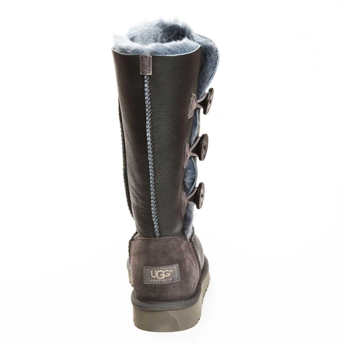 Угги женские сапоги UGG Triplet Bailey Button Metallic Grey фото-4