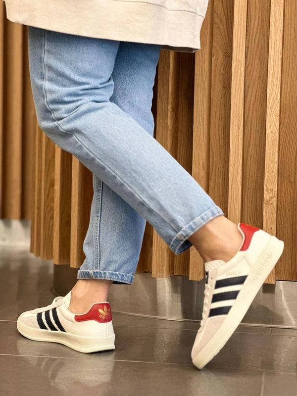 Кеды Adidas Gazelle x Gucci A105034 White фото-4