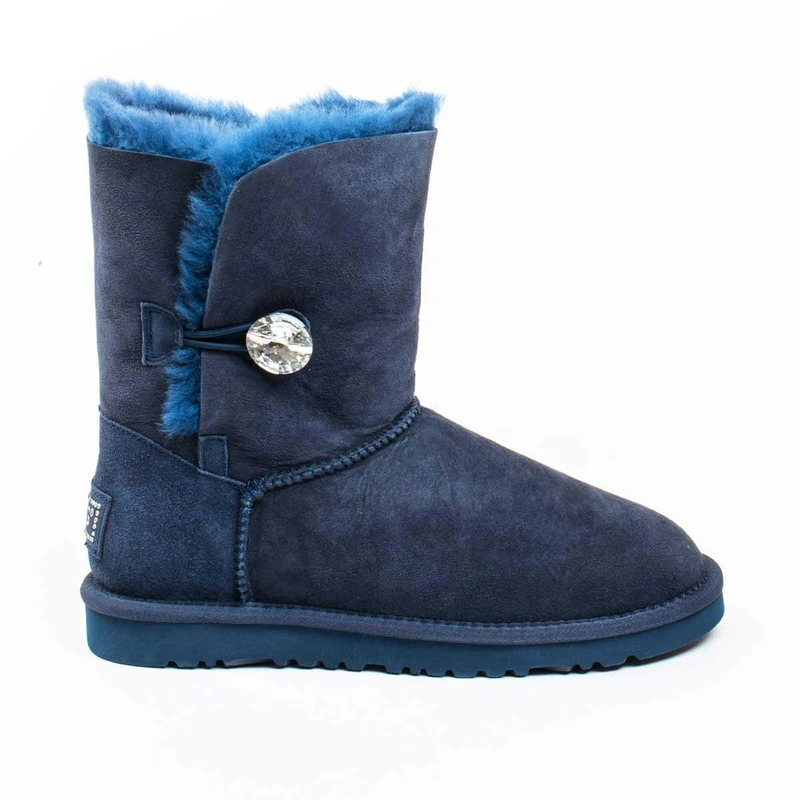 Угги женские ботинки UGG Bailey Button Bling Navi