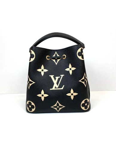 Сумка женская кожаная Louis Vuitton Neonoe MM чёрная с кошельком 26/26/17,5 см фото-6