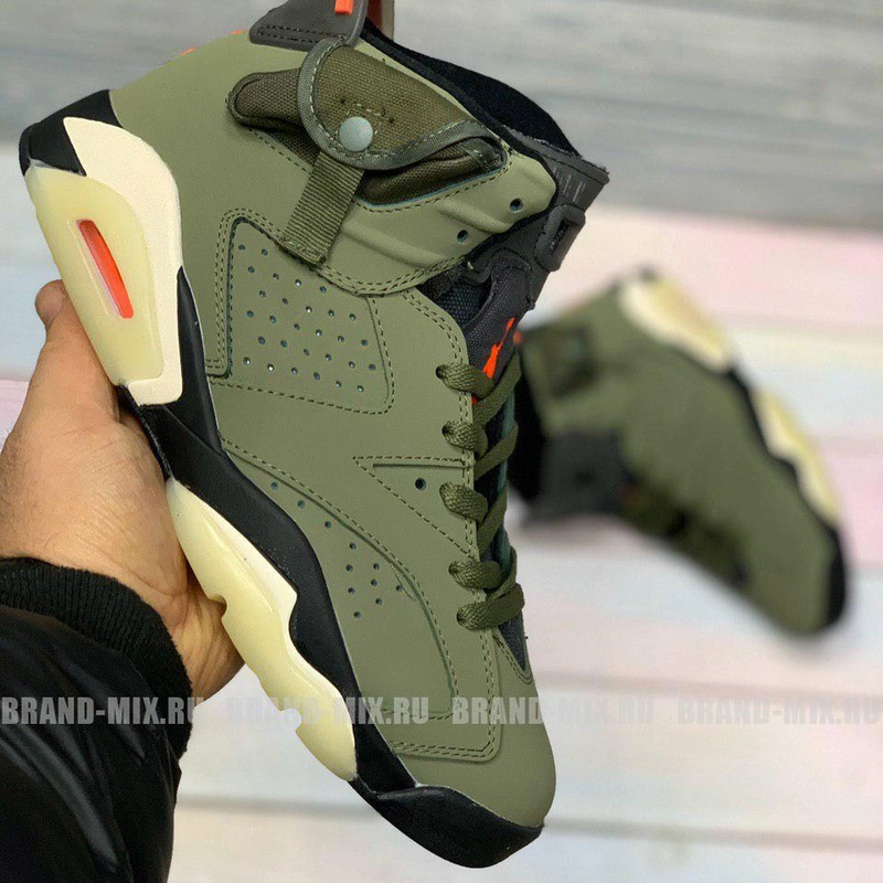 Кроссовки Nike Air Jordan 6 Travis Scott «Cactus Jack» Khaki фото-2