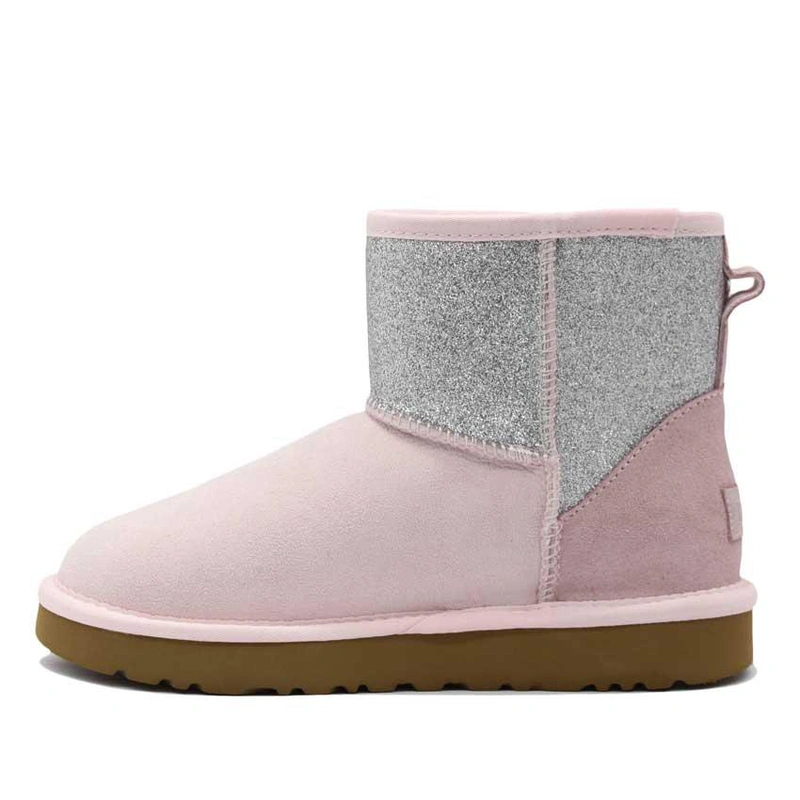 Угги женские ботинки UGG Mini Classic Sparkle Boot Seashell Pink фото-2