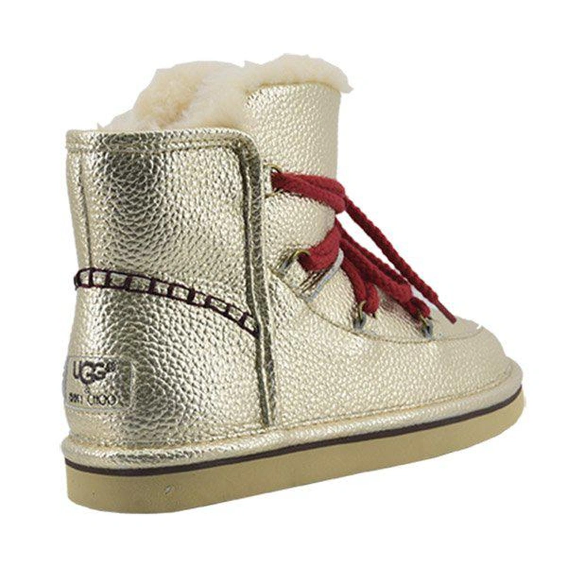 Угги женские UGG Mini Lodge Leather Gold фото-4