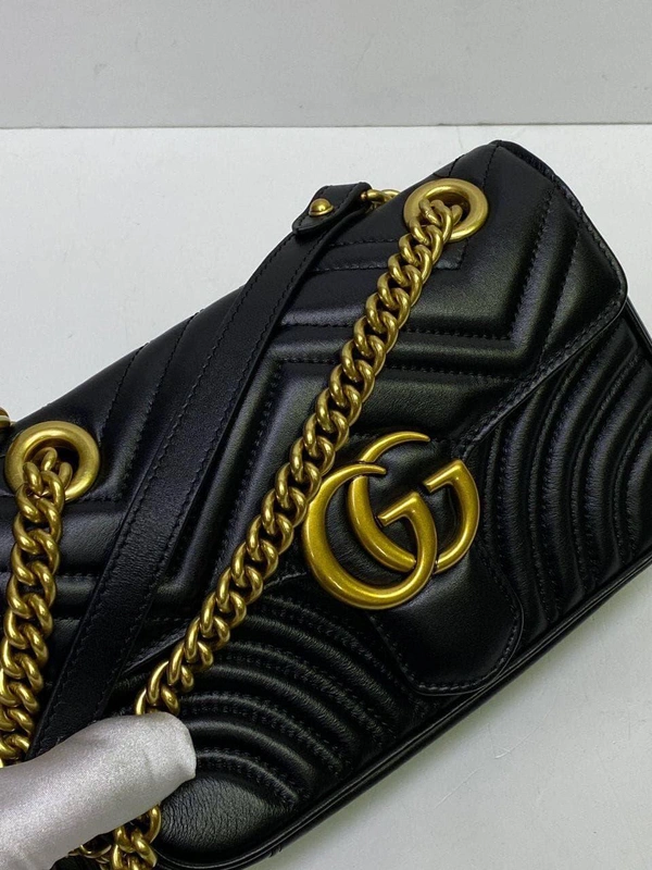 Женская сумка Gucci GG Marmont Black премиум-люкс 26/15/7 фото-4