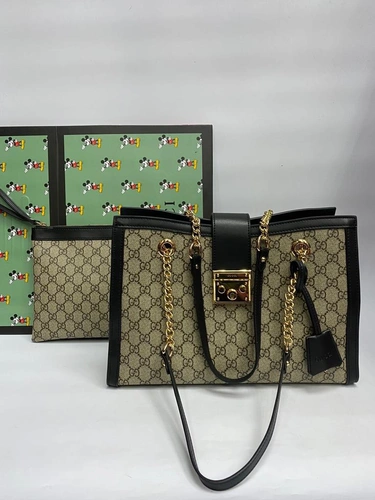 Женская сумка-тоут Gucci из канвы в комплекте кошелек 35/23/14,5 см A79738