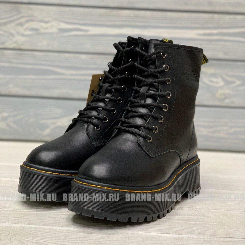 Мартинсы ботинки Dr Martens 1460 Jadon Smooth на платформе чёрные фото-3