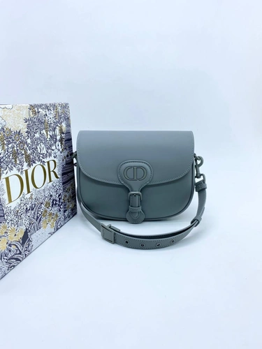 Женская кожаная сумка Christian Dior серая A55835