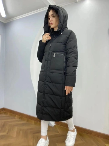 Женское премиум-люкс пальто billissimo piumino чёрное A6021