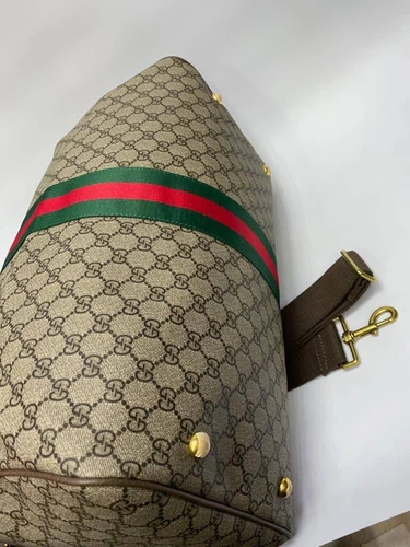 Дорожная сумка Gucci бежево-коричневая 45/28/23 фото-2