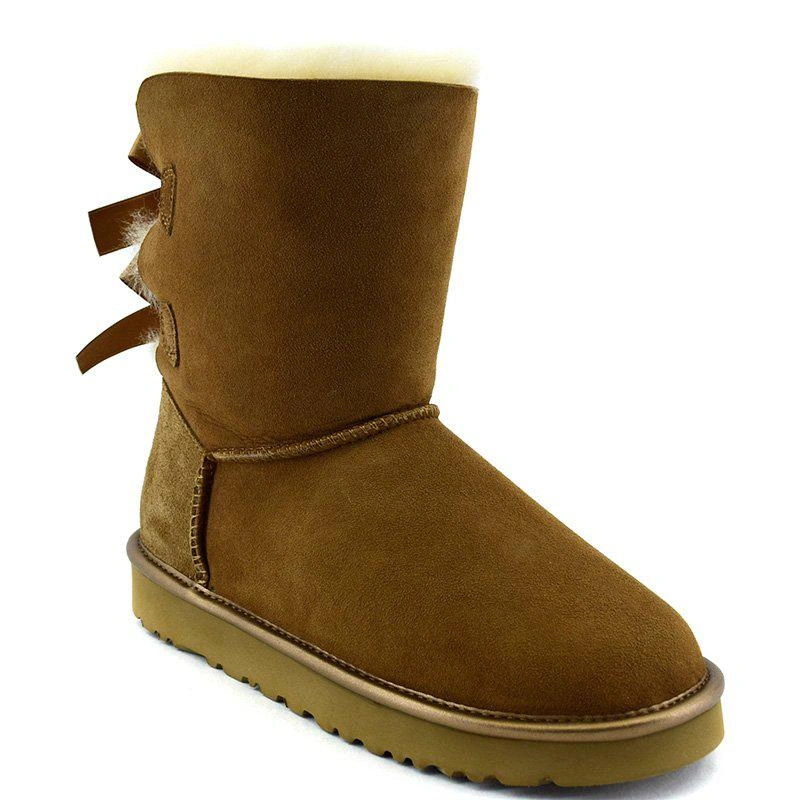 Угги женские UGG II Bailey Bow Metallic Chestnut фото-4