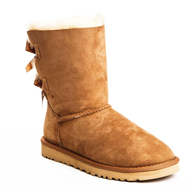 Угги женские ботинки UGG Bailey Bow Chestnut фото-4