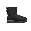 Угги женские мини UGG Mini Bailey Bow II Metallic Black фото-1