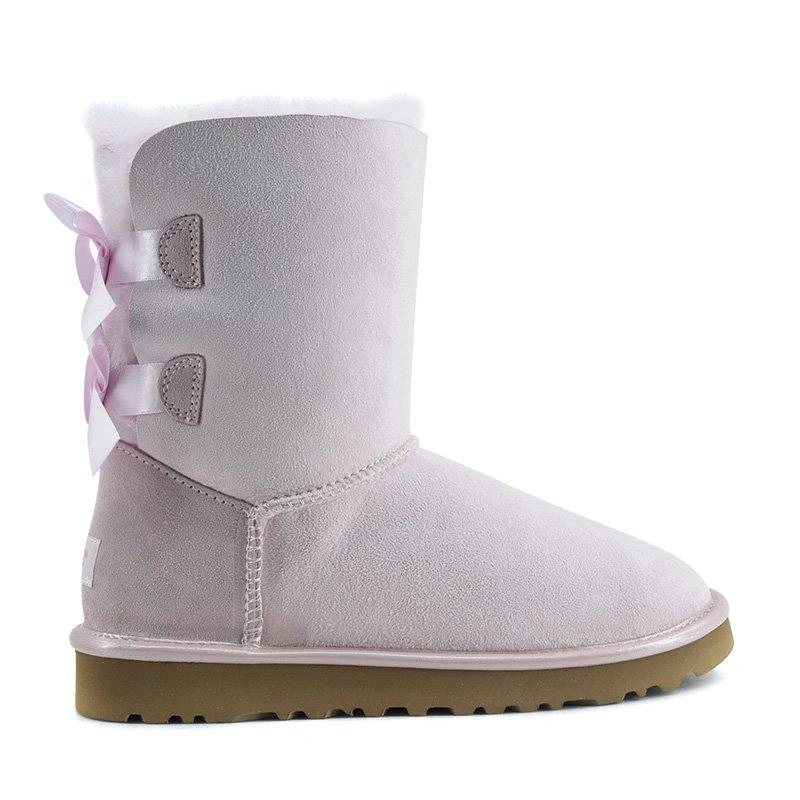 Угги женские UGG II Bailey Bow Metallic Seashel Pink