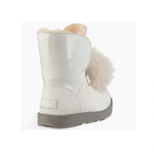 Угги женские ботинки UGG Isley Patent White фото-2