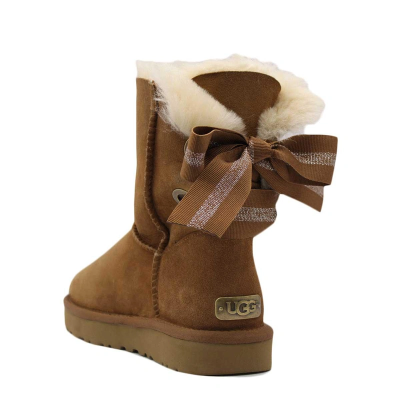 Угги женские ботинки UGG II Bailey Bow Customizable Chestnut фото-3