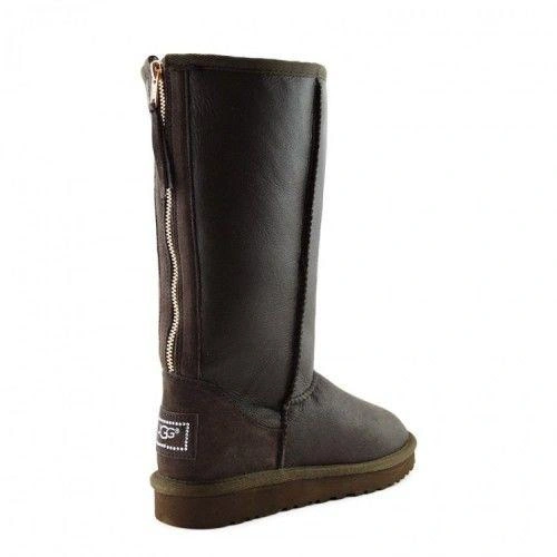 Угги женские UGG Tall Zip Metallic Chocolate фото-6