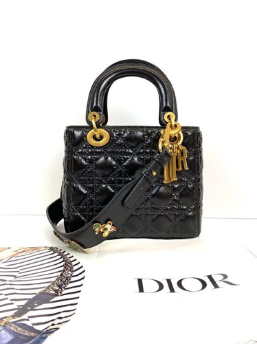 Женская кожаная сумка Dior черная премиум-люкс 17/20/9 A59967 фото-6