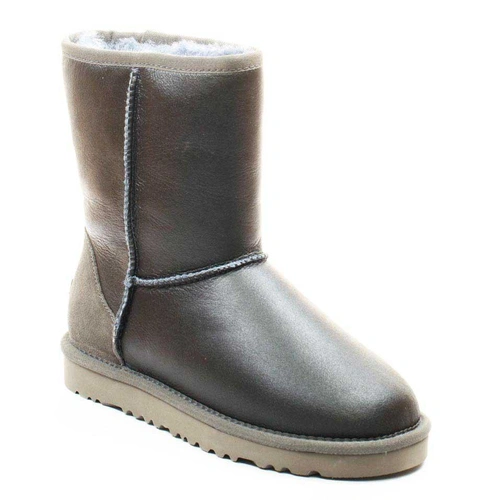 Угги женские ботинки UGG Classic Short Metallic Grey фото-2