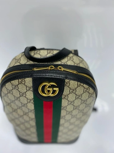 Женский рюкзак Gucci из канвы с рисунком 30/24/10 см фото-7