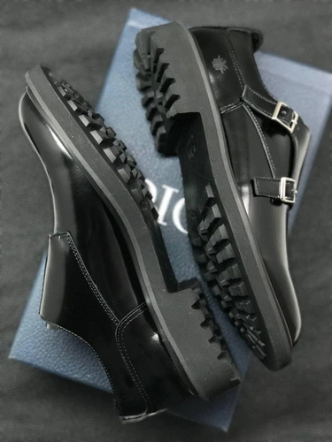 Туфли- дабл монки Dior кожаные черные коллекция 2021-2022 фото-2