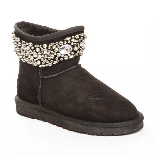 Угги женские ботинки UGG Jimmy Choo Crystals Black фото-2