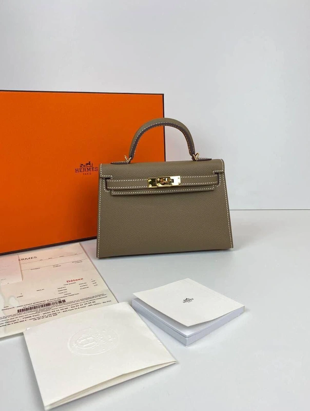 Женская кожаная коричневая сумка Hermes Kelly премиум-люкс ручная работа