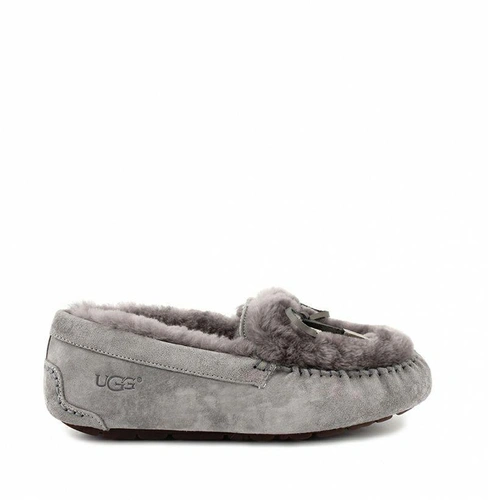 Угги женские мокасины UGG Dakota Revers Grey фото-3