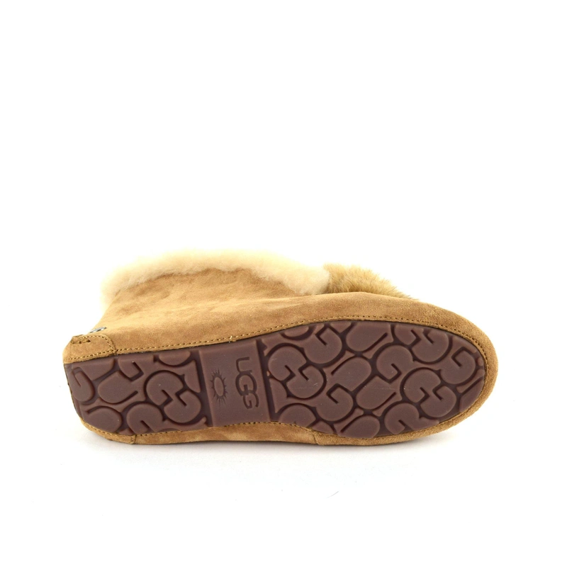 Угги женские мокасины UGG Alena Pom Pom Chestnut фото-5