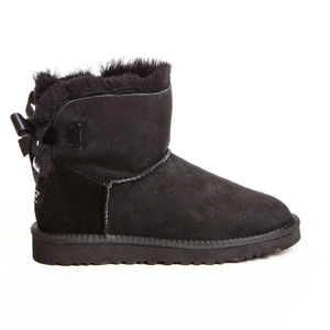 Угги женские ботинки UGG Mini Bailey Bow Black фото-