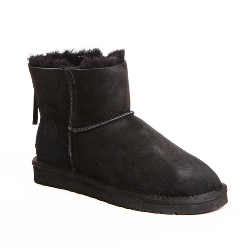 Угги женские ботинки UGG Mini Zip Black фото-2