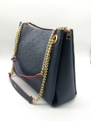 Женская кожаная сумка Louis Vuitton синяя 35/27 фото-3