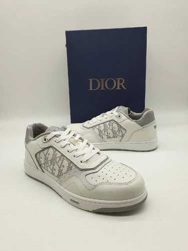 Мужские кроссовки кожаные Christian Dior белые коллекция 2021-2022 фото-3