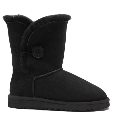 Угги женские ботинки UGG Bailey Button Black