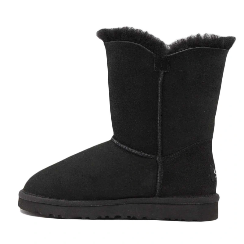 Угги женские ботинки UGG Bailey Button Black фото-3