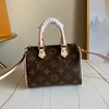 Женская мини-сумочка Louis Vuitton из канвы коричневая 16/13 см фото-1