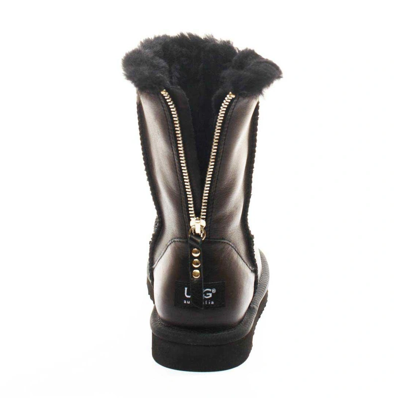 Угги женские сапоги UGG Zip Metallic Black фото-3