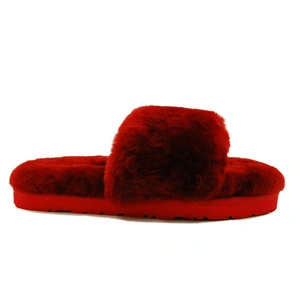 Угги тапочки женские UGG Fluff Slide Slippers Bordeux фото-