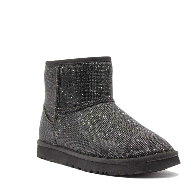 Угги женские ботинки UGG Mini Jimmy Choo Swarovski Black фото-2