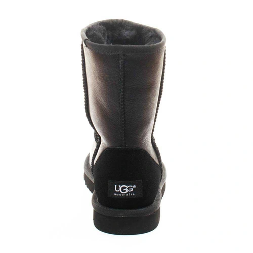 Угги женские ботинки UGG Classic Short Metallic Black фото-3