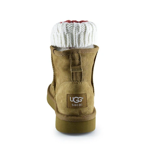 Угги женские UGG Sacai Knit Classic Mini II Chestnut фото-6