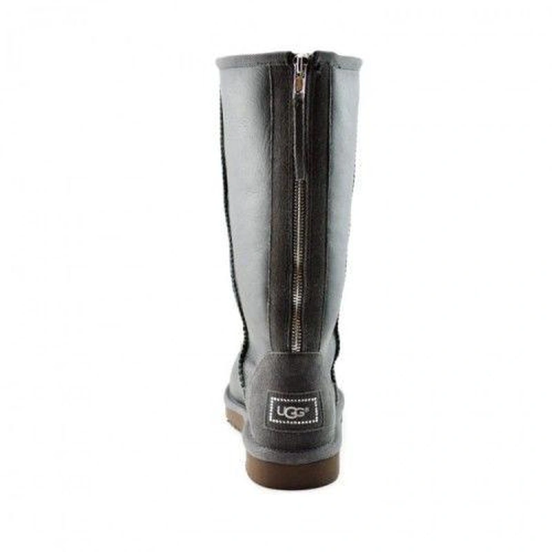 Угги женские UGG Tall Zip Metallic Grey фото-5